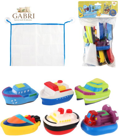 Lodičky baby gumové do vany do vody set 6ks se síťkou na přísavku