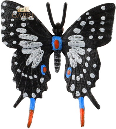Motýl tropický Papilio / Otakárek černo-šedivý 6cm zvířátko plastová figurka Zooted