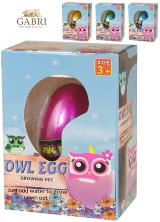 Vejce sovička zvířátko ve vejci rostoucí a líhnoucí se ve vodě 4 barvy