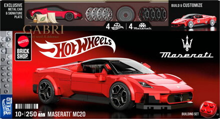 MATTEL Mega Hot Wheels extrémní rychlost auto Maserati 250 dílků stavebnice