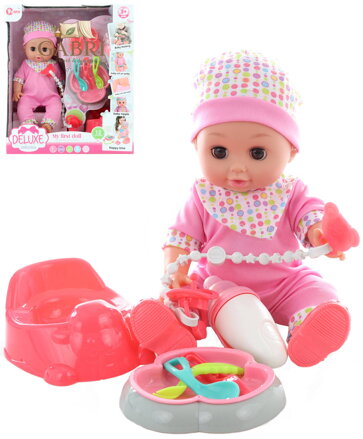 Panenka miminko čůrací set s nočníkem a doplňky na baterie Zvuk