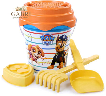 Pískový set kyblík s formičkou a nástroji Tlapková Patrola sada na písek 5ks