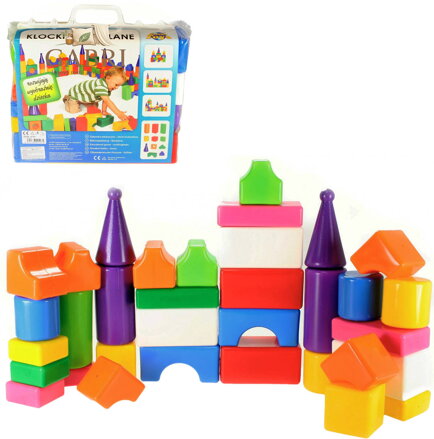 PL Kostky baby stavební soft měkké plastové barevné set 34ks