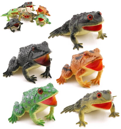 Zvířátko žába 10cm pískací žabička 3 druhy 3 barvy