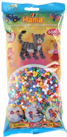 HAMA Korálky dětské zažehlovací barevné set 6000ks v sáčku midi plast