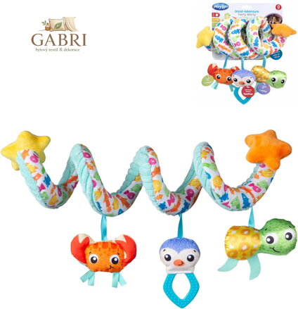PLAYGRO Spirála baby textilní se zvířátky na kočárek pro miminko