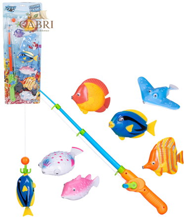 Hra magnetická malý rybář set prut + 6 rybek dětský rybolov