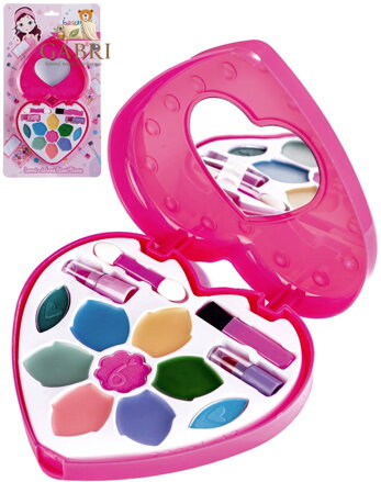 Make-up Beauted dětská sada líčidel šminky se zrcátkem paletka srdce