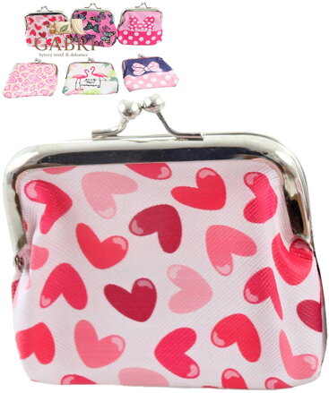 Peněženka holčičí barevná 9x9cm kovové zapínání koženka 6 druhů