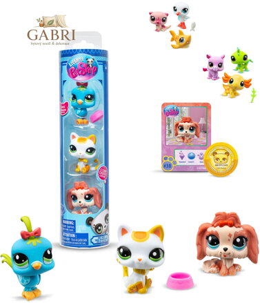 HASBRO LPS Zvířátko Littlest Pet Shop generace 7 set 3ks s doplňky 3 druhy
