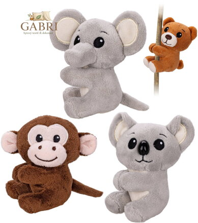 PLYŠ Zvířátko safari 8cm s klipem na šňůrce 4 druhy *PLYŠOVÉ HRAČKY*