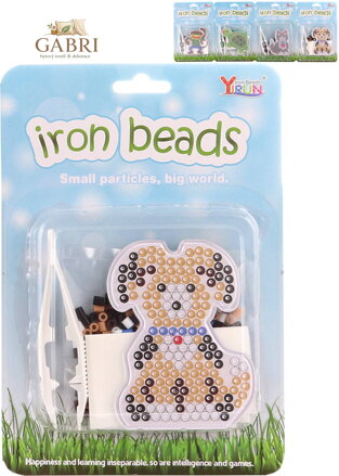 Korálky zažehlovací zvířátka kreativní set s podložkou a pinzetou 4 druhy