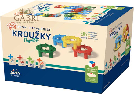SEVA Kroužky největší První stavebnice baby 96 dílků v krabici