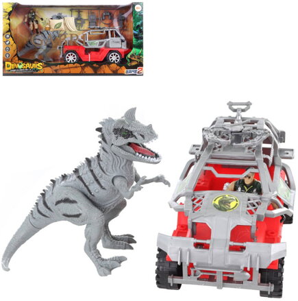Auto terénní herní set dinosaurus s figurkou a doplňky plast