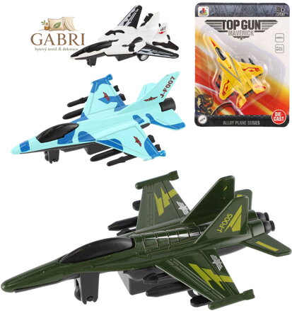 Letadlo bojové stíhačka kovová Top Gun Maverick zpětný chod 4 druhy