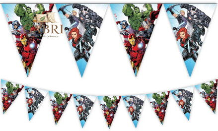 PROCOS Girlanda vlaječková Avengers ozdobný závěs dekorace na párty