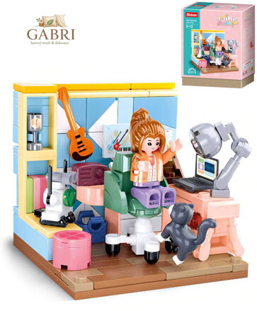 SLUBAN Mini Handcraft Studentský pokoj 216 dílků + 1 figurka STAVEBNICE