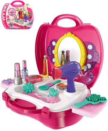 Kosmetická sada s fénem a zrcadllem 21ks v kufříku