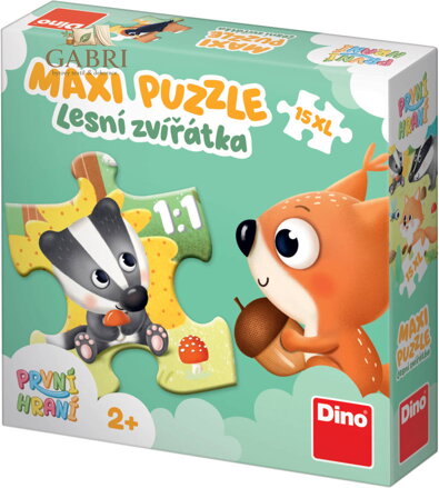DINO Puzzle maxi baby První hraní Lesní zvířátka 47x33cm 15 dílků XL