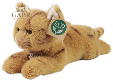 PLYŠ Kočka hnědá ležící 20cm mourovatá Eco-Friendly *PLYŠOVÉ HRAČKY*