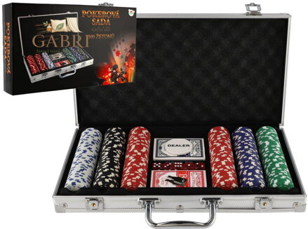 Hra Poker sada 300 žetonů + karty + kostky v hliníkovém kufříku