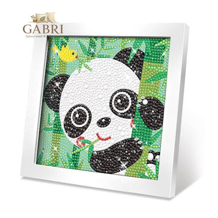 Kreativní set obraz s kamínky panda 17cm