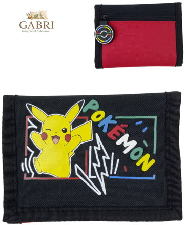 Peněženka dětská rozkládací Pokémon Pikachu černá