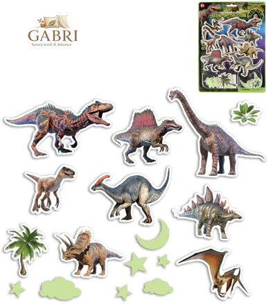 Nálepky Dinosauři + noční obloha nástěnná dekorace ve tmě svítící