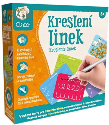 ARTO Kreslení linek naučná sada 16 karet s fixem a houbičkou