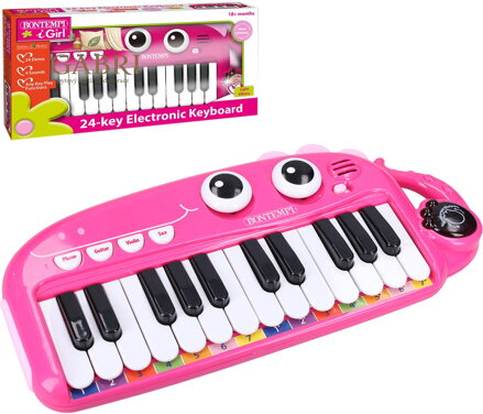 Piano dětský elektronický klavír 24 kláves keyboard na baterie Světlo Zvuk