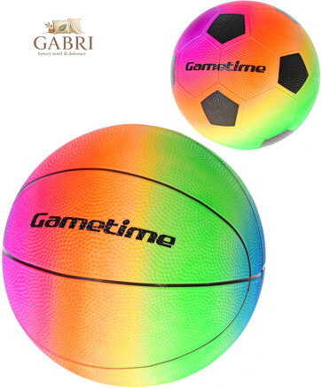 Míč Gametime baby duhový balon junior fotbal / basketbal 2 druhy