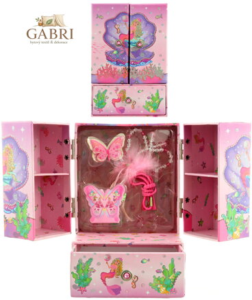 Šperkovnice dětská mořská panna rozkládací set s doplňky karton