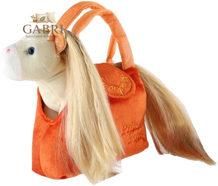 PLYŠ Jednorožec oranžový v kabelce dlouhá hříva *PLYŠOVÉ HRAČKY*