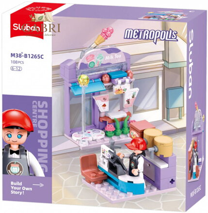 SLUBAN Metropolis Obchod s nápoji 108 dílků + figurka STAVEBNICE
