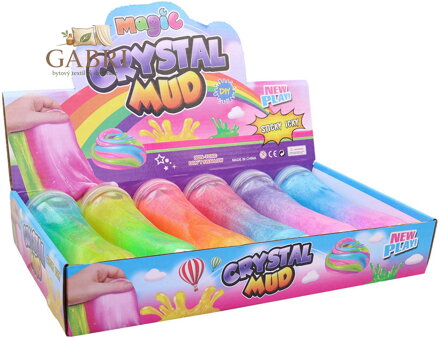 Sliz Crystal Mud krystalický třpytivý v láhvi barevný mix barev