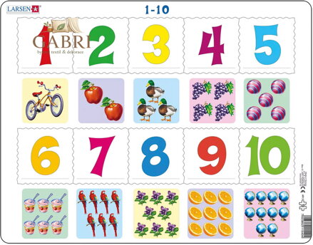 LARSEN Puzzle deskové vzdělávací Čísla 1-10 10 dílků