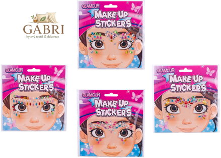 Glamour nálepky třpytivé diamantové ozdoby na obličej 4 druhy