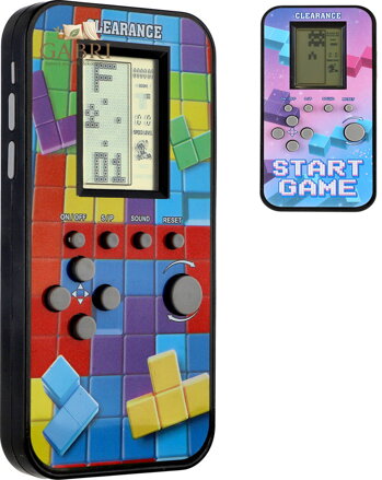Hra retro digitální Tetris Brick Game mobil padající kostky na baterie Zvuk 2 barvy
