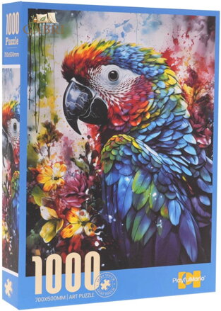 PUZZLE Art Papoušek Ara 1000 dílků skládačka 50x70cm v krabici