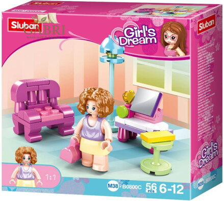SLUBAN Girls Dream Obývák 56 dílků + 1 figurka STAVEBNICE