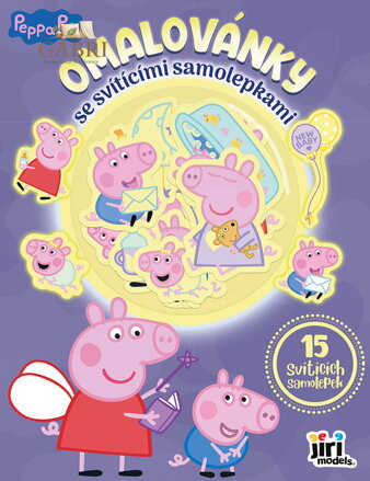 JIRI MODELS Omalovánky se svítícími samolepkami Peppa Pig