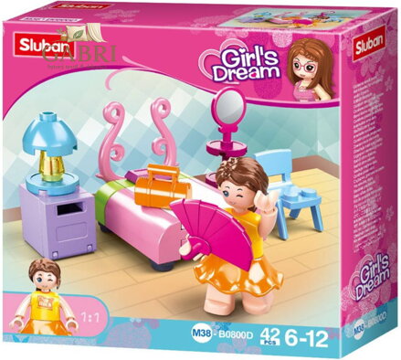 SLUBAN Girls Dream Ložnice 42 dílků + 1 figurka STAVEBNICE