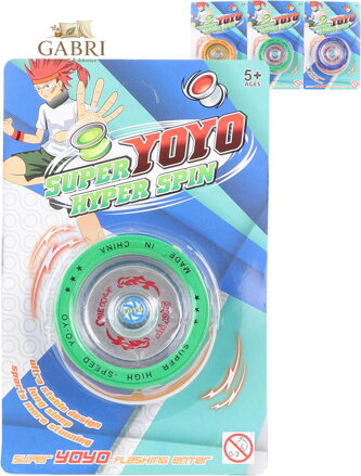 Jo Jo (yo-yo) kovové 7cm 3 barvy na kartě