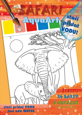 AKIM Omalovánky Stačí přidat vodu! Safari set s barvami a štětcem