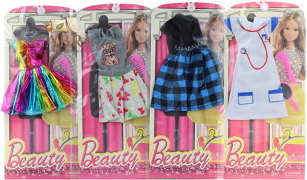 Obleček šatičky doplněk pro panenku 4 druhy