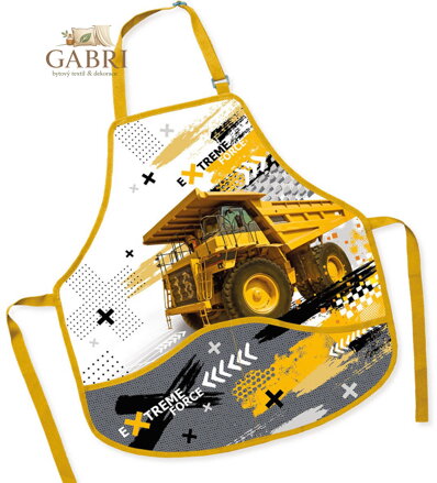 Zástěra dětská Nákladní auto 50x55cm na výtvarnou výchovu