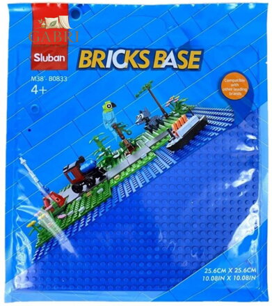 SLUBAN Základní deska modrá 25x25cm podložka na stavění pro stavebnice