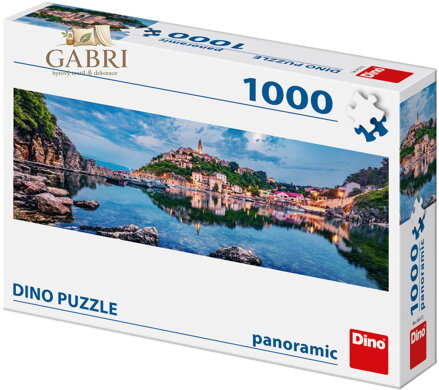 DINO Puzzle panoramatické 1000 dílků Ostrov Krk 95x33cm skládačka