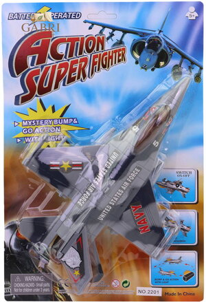 Letadlo vojenské stíhačka narážecí jezdící na baterie Světlo