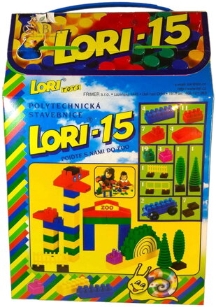LORI 015 Stavebnice polytechnická ZOO 62 dílků plast v krabici 15